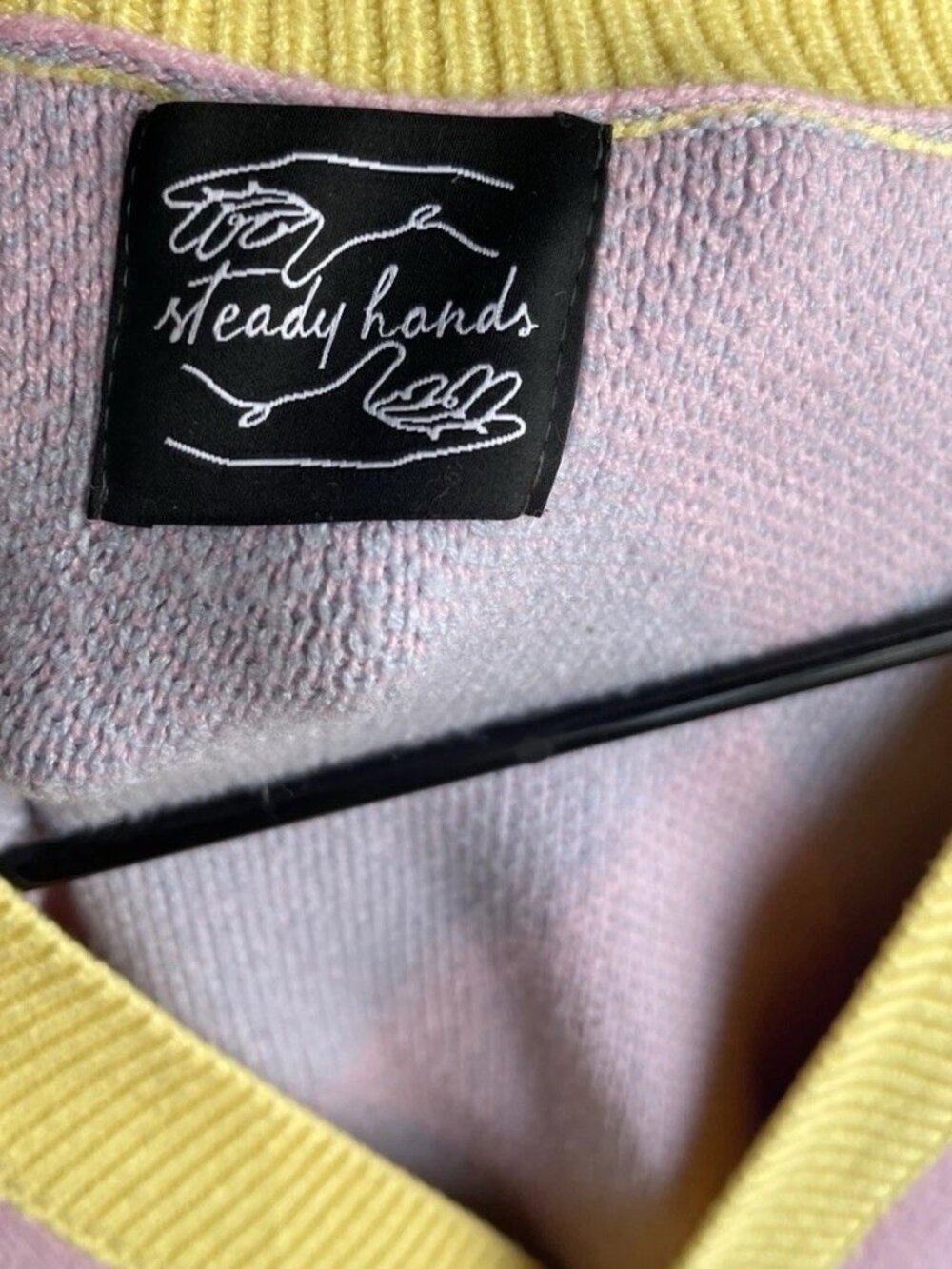 Steady Hands Howls Moving Castle Argyle Cardigan Pink/Yellow Women’s Sz M/L - Picture 8 of 13